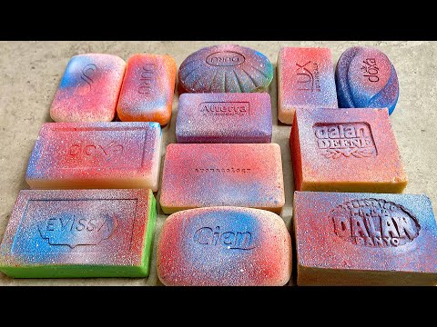 Видео: Painted dry soap * Soap cutting *Резка крашенного мыла АСМР 💗