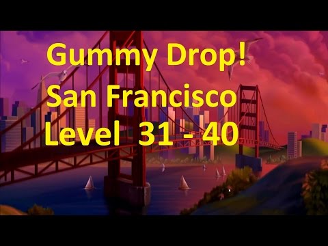 Видео: Gummy Drop! Конфетки! - San Francisco Level 31 - 40 Walkthrough прохождение