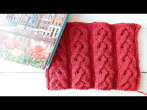 Видео: Очень красивый узор спицами жгуты и ажур схема/A very beautiful pattern of spokes