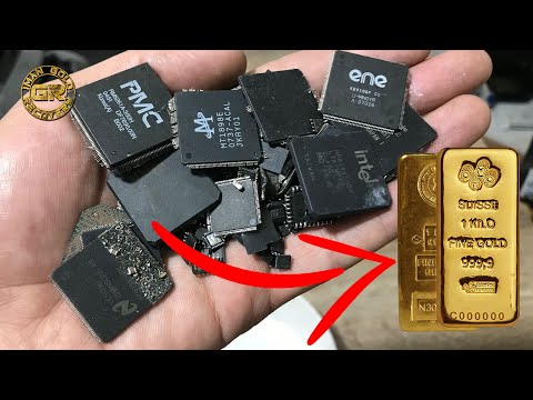 Видео: Восстановление золота из 1 кг ноутбука Mix ic Chips| Восстановление золота со 100 ноутбуков Часть 11