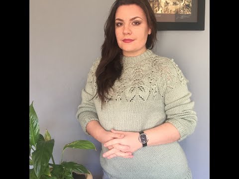 Видео: Вяжем красивый свитер с круглой кокеткой и азиатским ростком .МК. Часть 1