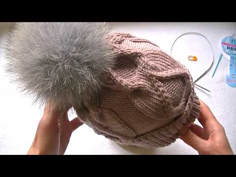 Видео: Вяжем шапку с аранами спицами.