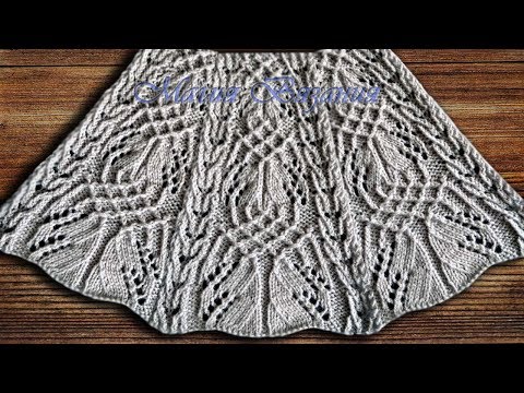 Видео: Потрясающий узор для круглых кокеток, юбок, пелерин, воротников.  Узор № 177 из 260.  2-я часть.