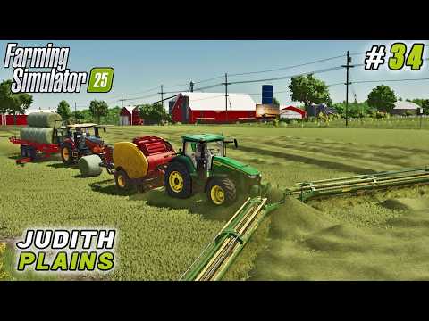 Видео: Сбор клевера, прибыль в 3 миллиона долларов, 500 буйволов присоединяются к стаду! | FS 25 | Джуди...
