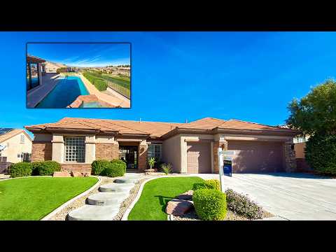 Видео: Продаётся одноэтажный дом с бассейном в Лас-Вегасе | 1 289 000 долларов | Бассейн и спа | Вид на ...