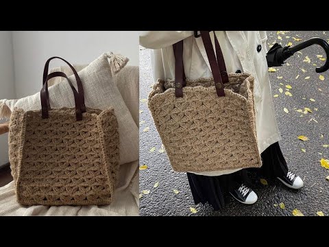 Видео: Красивая сумка крючком из джута @Катя SHODDI CROCHET вязание крючком
