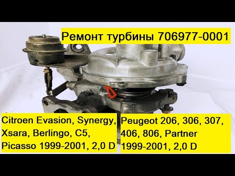 Видео: Ремонт турбины на PEUGEOT, CITROEN, FIAT, 706977-0001