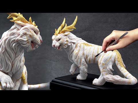 Видео: Создание мифического зверя-тигра из полимерной глины