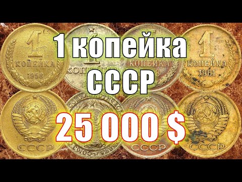 Видео: 25000$ МОНЕТЫ ИЗ КОПИЛКИ. Лоты 1 копейка СССР проданные на аукционах, цена, стоимость. coin auction.