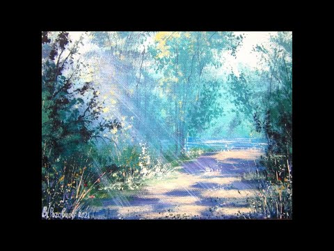 Видео: Акрилом рисуем солнечный свет с комментариями  / Акрил /Acrylic Painting / Sunlight /Мастер - класс