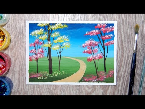 Видео: Рисуем весенний пейзаж