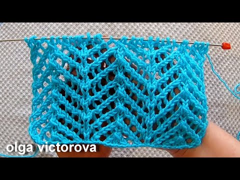 Видео: ЁЛКИ - ПАЛКИ Ажурный узор 605 Узоры спицами