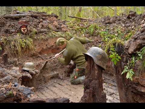 Видео: Баня Вермахта под Старой Руссой \ Bath of the Wehrmacht inside the dugout