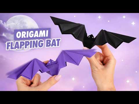 Видео: Оригами Летучая Мышь машущая крыльями из бумаги | DIY Halloween | Origami Paper Flapping Bat