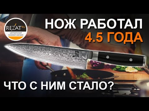Видео: Японский кухонный нож Yaxell Ran Gyuto YA36000 - отзыв после 4-х лет работы | Rezat.Ru