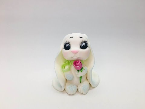 Видео: Зайчик из мастики / how to make a bunny cake topper / como fazer um topper de bolo de coelho