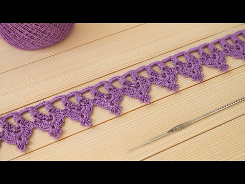 Видео: Простое ЛЕНТОЧНОЕ КРУЖЕВО вязание крючком КАЙМА мастер-класс Easy to Crochet Lace Ribbon