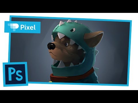 Видео: Рисуем собаку в шлеме в Adobe Photoshop | уроки для новичков