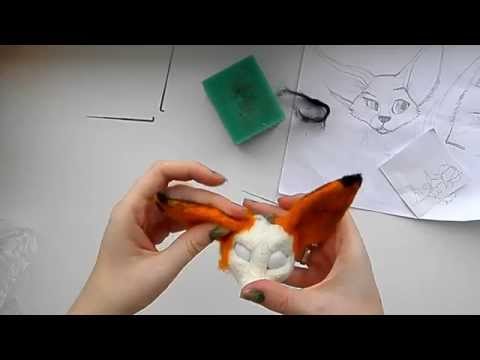 Видео: Сухое валяние: Мастер класс валяная игрушка лисенок, 2 этап обшивка цветной шерстью