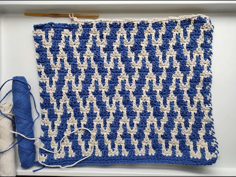 Видео: Мозаичное вязание крючком узор Первенец.