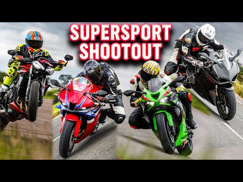 Видео: Supersport возвращается! CBR600RR 2024 против ZX-6R против Panigale V2 против Street Triple RS | ...