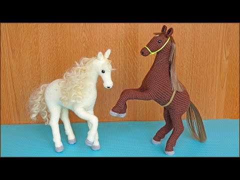 Видео: Лошадь крючком. Вязание крючком игрушки. Часть 3.