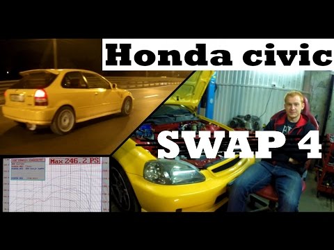 Видео: 4/4 Свап Honda Civic (6 gen): о косяках свапа, графики K20A и  B18c4, еще раз о масляных насосах