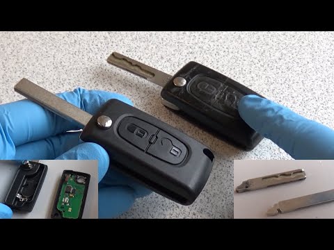 Видео: Замена брелока и лезвия Peugeot/Citroen без нарезки ключа. Повреждённый брелок.
