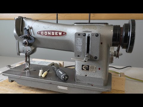 Видео: Промышленная швейная машина с шагающей лапкой Consew 206RB-2