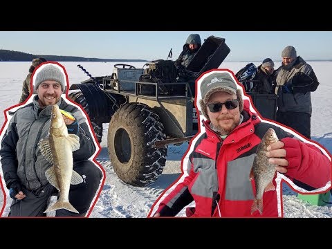 Видео: По Унже на вездеходе. Двухдневная зимняя рыбалка на устьевом участке. Нашли судака...