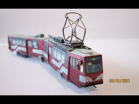 Видео: Обзор бумажного трамвая ЛВС-86К