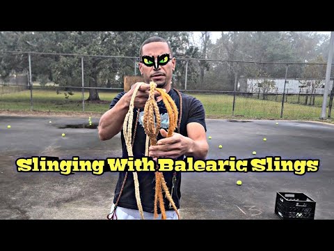 Видео: Слинг с настоящими балеарскими слингами