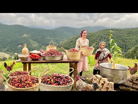 Видео: Деревенская жизнь в Иране: сбор дикой сливы и приготовление сливовой пасты на открытом воздухе