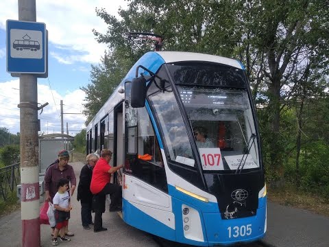 Видео: Ульяновск - трамвай 107 по садоводствам и однопутке.