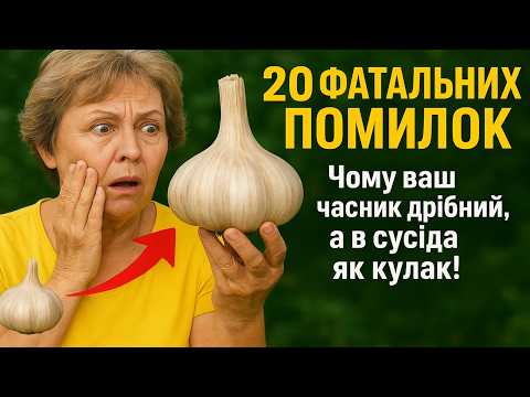 Видео: 20 ФАТАЛЬНИХ ПОМИЛОК: Чому ваш часник дрібний, а в сусіда — як кулак!