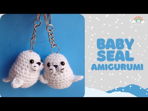 Видео: Амигуруми в виде тюленя || Простой пошаговый урок по вязанию брелока крючком без шитья для начина...