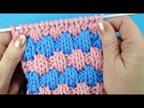 Видео: Хитрые кирпичики  Узор для шапки Knitting pattern for hat Узор вязания спицами  - 48