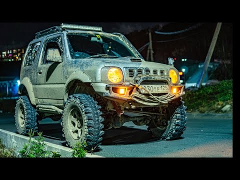 Видео: Подготовленный Suzuki Jimny JB23W на бездорожье. Умер двигатель.