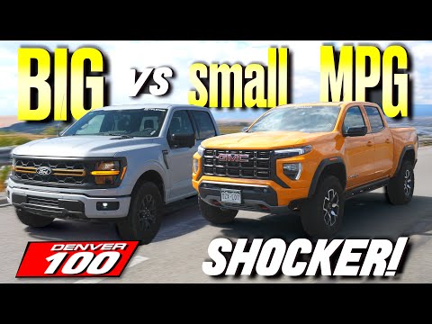 Видео: Тест расхода топлива на галлон: полноразмерный Ford F-150 против среднеразмерного GMC Canyon: мы ...