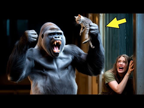 Видео: Горилла похитила кошку у туристов. То-что она сделала с кошкой шокирует!