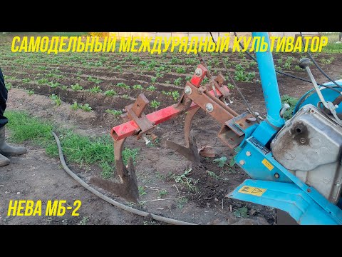 Видео: Как обработать междурядку картофеля? | самодельный междурядный культиватор | Мотоблок Нева МБ-2