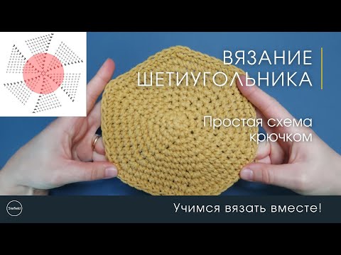 Видео: Как связать шестиугольник. Схема вязания шестиугольника. Простая схема крючком