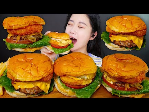 Видео: ASMR MUKBANG | Хэнд Мэйд Бургер🍔 Бургер С Беконом, Бургер С Курицей, Бургер С Креветками | eating