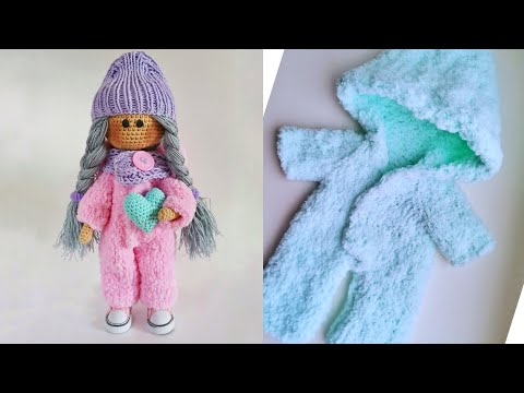 Видео: Комбинезон для куклы. Кукла Лина