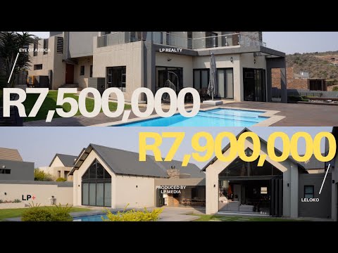 Видео: Сравнение дома Eye Of Africa Estate стоимостью 7 500 000 рандов с домом Leloko Lifestyle Estate с...