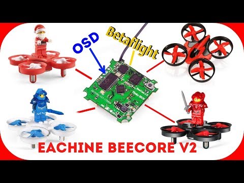 Видео: Eachine Beecore  V2 Полетный контроллер с OSD для домашнего нанокоптера!