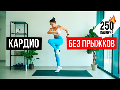 Видео: Кардио БЕЗ ПРЫЖКОВ. Сжигаем 250 калорий за 30 мин