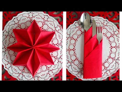 Видео: Как красиво сложить салфетки для сервировки | How to fold napkins | La Marin