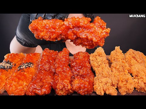 Видео: жареная курица и острая лапша KFC Fried Chicken & Fire Noodles Cheese Stick EATING ASMR MUKBANG