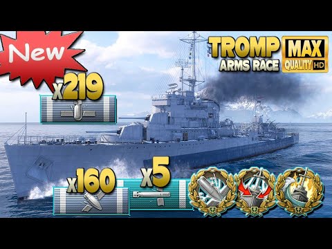 Видео: Новый эсминец Tromp пытается выиграть гонку вооружений - World of Warships
